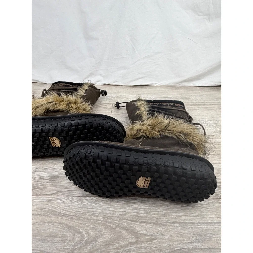 Sorel Sedna Brown Suede Faux Fur Thinsulate Winter Boots NL1461-231 Womens 7.5